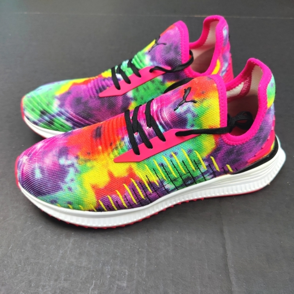 Puma Avid Evoknit Haze Tie Dye Multicolor Knitted Upper Men's Sneakers Size 7